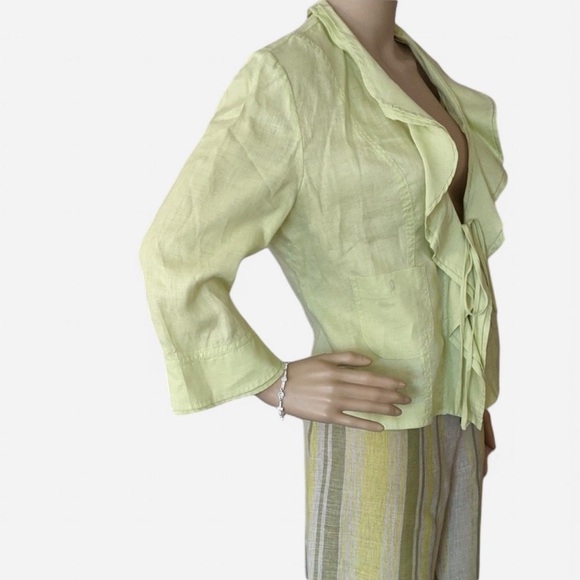 💙 Philippe Adec Striped Linen Jacket & Pant Set - Picture 5 of 9